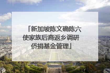 新加坡陈文确陈六使家族后裔返乡调研侨捐基金管理