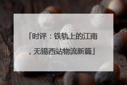 时评：铁轨上的江南，无锡西站物流新篇