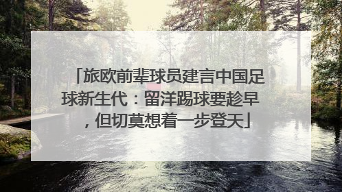旅欧前辈球员建言中国足球新生代：留洋踢球要趁早，但切莫想着一步登天