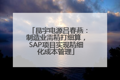 昆宇电源吕春燕：制造业需精打细算，SAP项目实现精细化成本管理