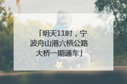明天11时，宁波舟山港六横公路大桥一期通车