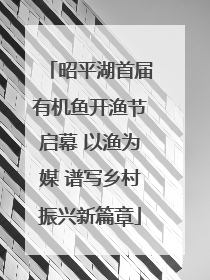 昭平湖首届有机鱼开渔节启幕 以渔为媒 谱写乡村振兴新篇章