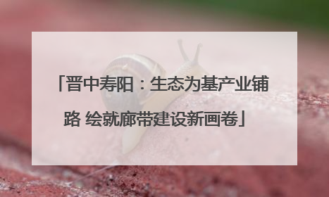晋中寿阳：生态为基产业铺路 绘就廊带建设新画卷