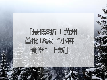 最低8折！黄州首批18家“小哥食堂”上新