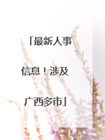 最新人事信息！涉及广西多市
