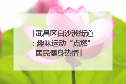 武昌区白沙洲街道：趣味运动“点燃”居民健身热情