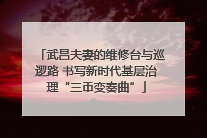 武昌夫妻的维修台与巡逻路 书写新时代基层治理“三重变奏曲”