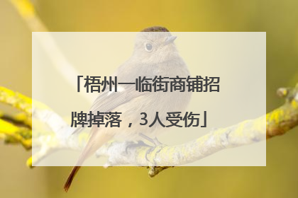 梧州一临街商铺招牌掉落，3人受伤