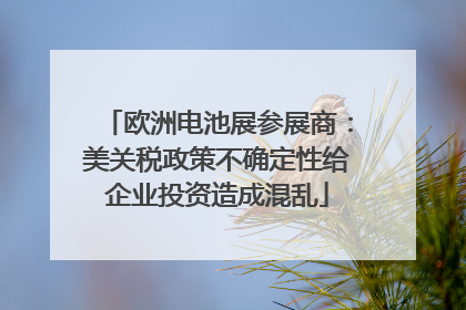 欧洲电池展参展商：美关税政策不确定性给企业投资造成混乱