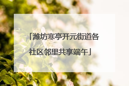 潍坊寒亭开元街道各社区邻里共享端午