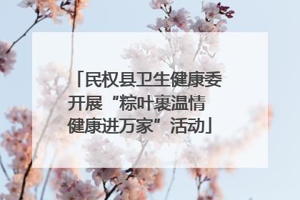 民权县卫生健康委开展“粽叶裹温情 健康进万家”活动