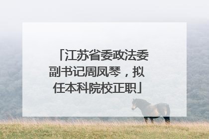 江苏省委政法委副书记周凤琴，拟任本科院校正职