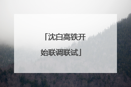 沈白高铁开始联调联试