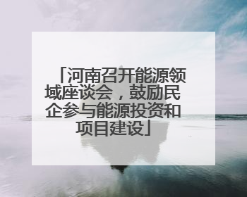 河南召开能源领域座谈会，鼓励民企参与能源投资和项目建设