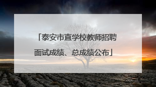 泰安市直学校教师招聘面试成绩、总成绩公布