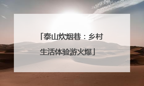 泰山炊烟巷：乡村生活体验游火爆