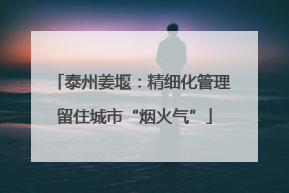泰州姜堰：精细化管理留住城市“烟火气”