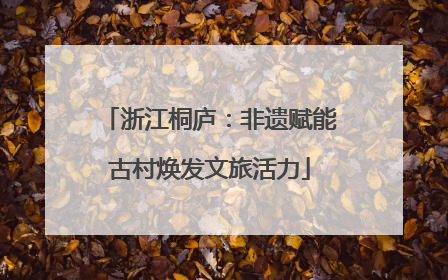 浙江桐庐：非遗赋能古村焕发文旅活力