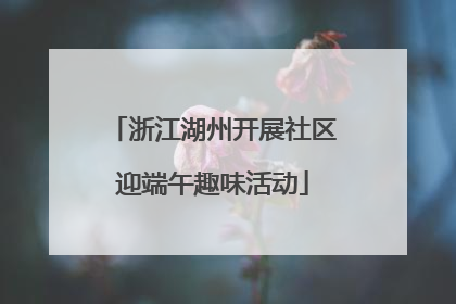 浙江湖州开展社区迎端午趣味活动