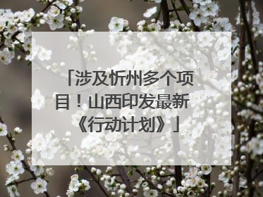 涉及忻州多个项目！山西印发最新《行动计划》