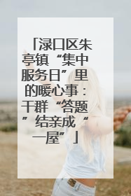 渌口区朱亭镇“集中服务日”里的暖心事：干群“答题”结亲成“一屋”