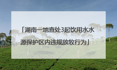 湖南一地查处3起饮用水水源保护区内违规放牧行为