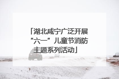 湖北咸宁广泛开展“六一”儿童节消防主题系列活动