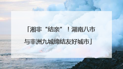湘非“结亲”！湖南八市与非洲九城缔结友好城市