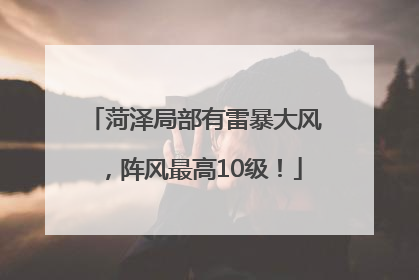 菏泽局部有雷暴大风，阵风最高10级！