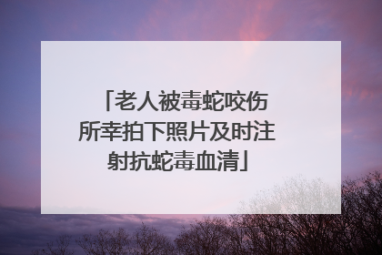老人被毒蛇咬伤 所幸拍下照片及时注射抗蛇毒血清