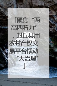 聚焦“两高四着力”，封丘县用农村产权交易平台撬动“大治理”
