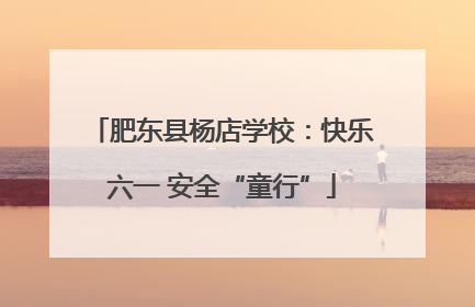 肥东县杨店学校：快乐六一 安全“童行”