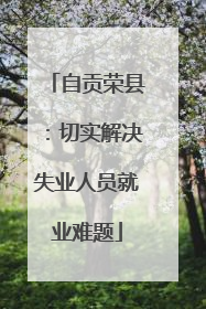 自贡荣县：切实解决失业人员就业难题