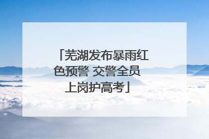 芜湖发布暴雨红色预警 交警全员上岗护高考
