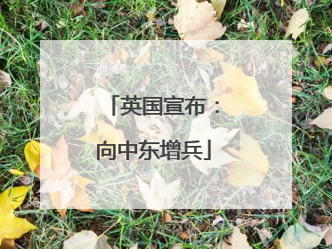英国宣布：向中东增兵