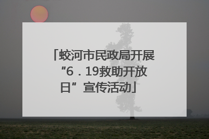 蛟河市民政局开展“6．19救助开放日”宣传活动