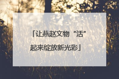 让燕赵文物“活”起来绽放新光彩