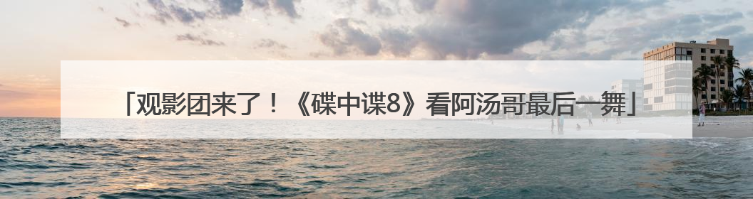 观影团来了！《碟中谍8》看阿汤哥最后一舞