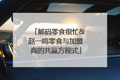 解码零食很忙&赵一鸣零食与加盟商的共赢方程式