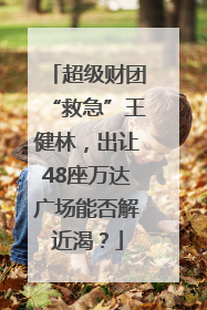 超级财团“救急”王健林，出让48座万达广场能否解近渴？