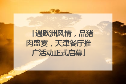 遇欧洲风情，品猪肉盛宴，天津餐厅推广活动正式启幕