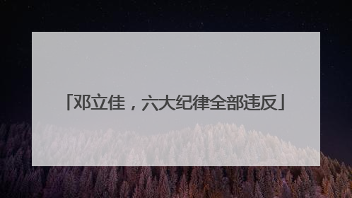 邓立佳，六大纪律全部违反