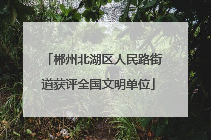 郴州北湖区人民路街道获评全国文明单位