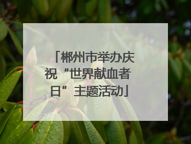 郴州市举办庆祝“世界献血者日”主题活动