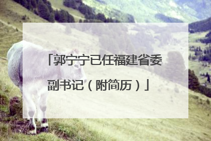 郭宁宁已任福建省委副书记（附简历）