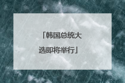 韩国总统大选即将举行