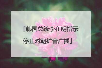 韩国总统李在明指示停止对朝扩音广播