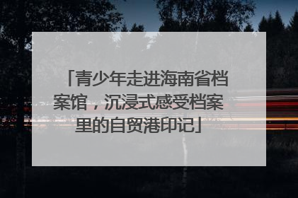 青少年走进海南省档案馆，沉浸式感受档案里的自贸港印记