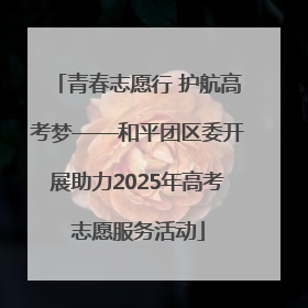 青春志愿行 护航高考梦——和平团区委开展助力2025年高考志愿服务活动
