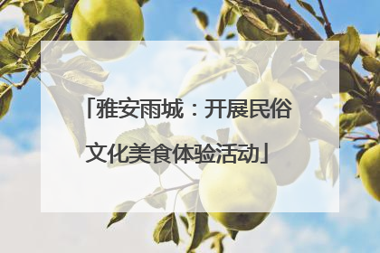 雅安雨城：开展民俗文化美食体验活动